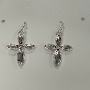 Elegant Silver Cross Earrings